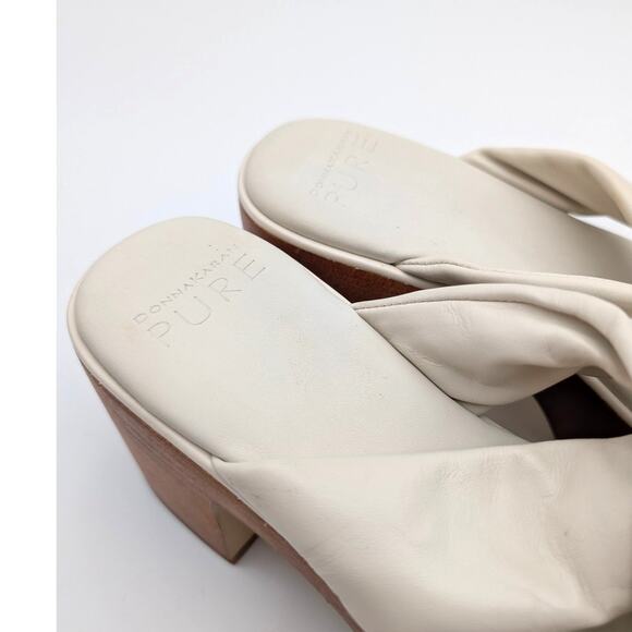 Pure Donna Karan Adalee Platform Sandal Women's White Leather Size US7M EU37.5B - Picture 12 of 14